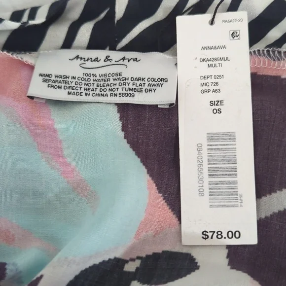 NWT Anna & Ava Abstract Long Kimono One Size - Picture 6 of 7